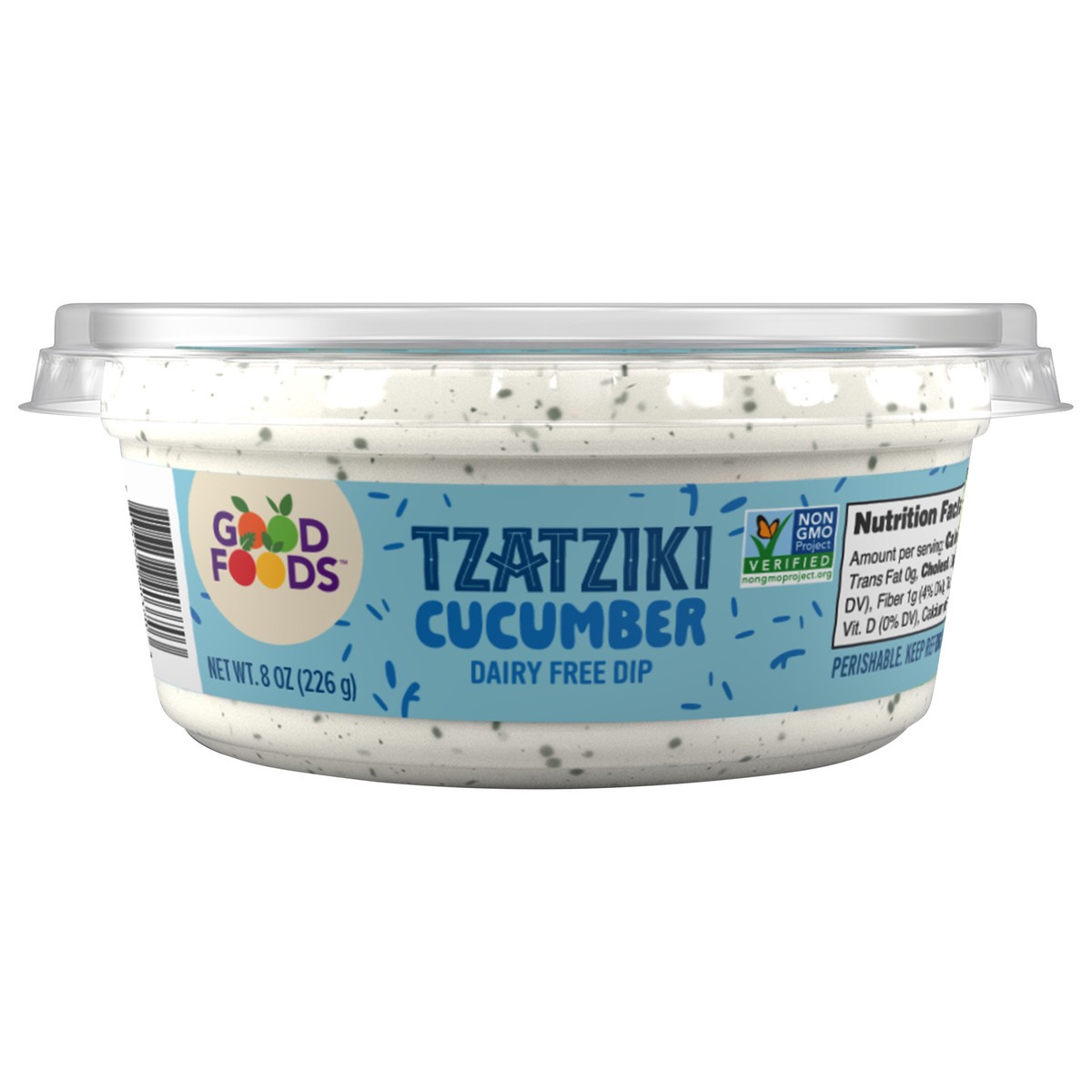 slide 1 of 8, Good Foods Dairy Free Tzatziki Cucumber Dip 8 oz. Tub, 8 oz