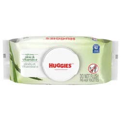 Huggies Wipes with Aloe & Vitamin E, Unscented, 1 Flip-Top Pack (56 Wipes Total)