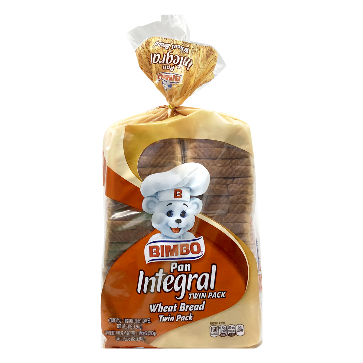 slide 1 of 1, Bimbo Wheat Bread Twin Pack Large, 48 oz