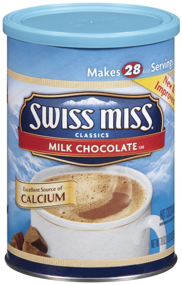 slide 1 of 1, Swiss Miss Cocoa Chocolate Canister, 19 oz
