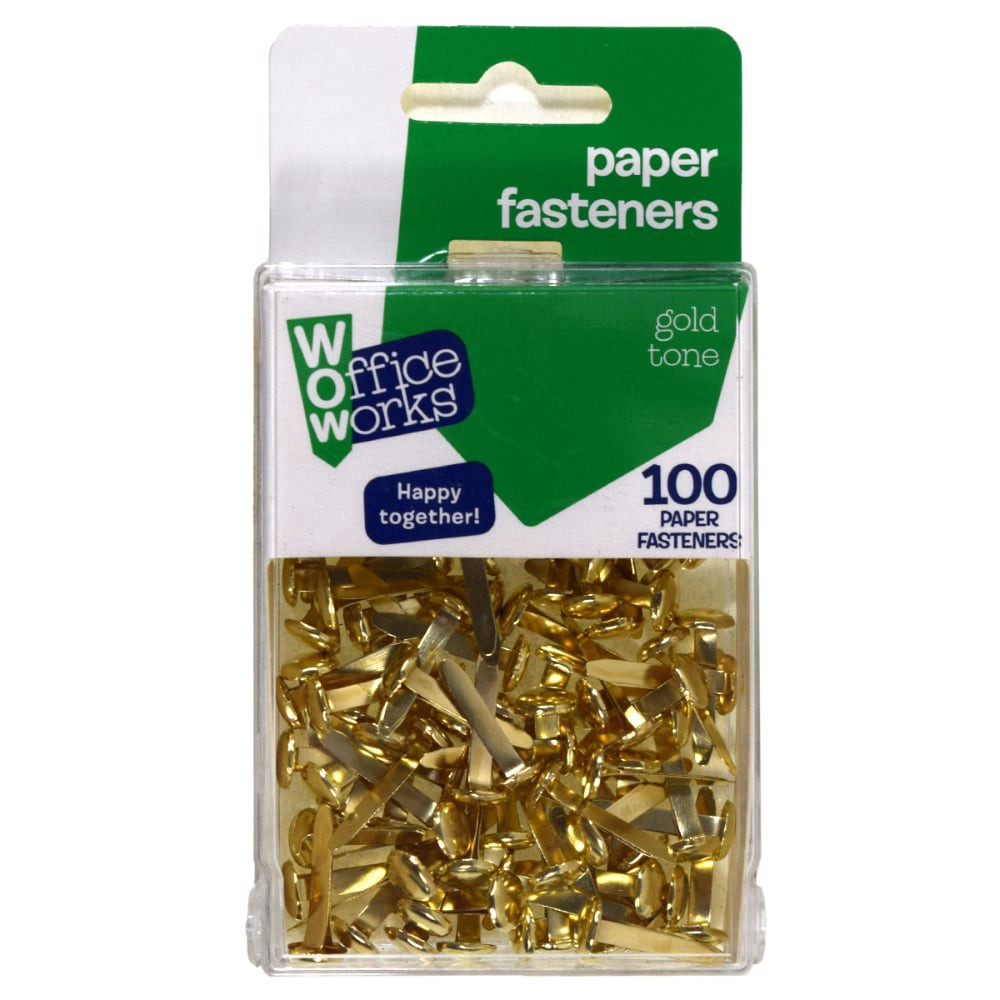 slide 2 of 2, Top Flight Office Works Gold Tone Paper Fasteners, 1 ct