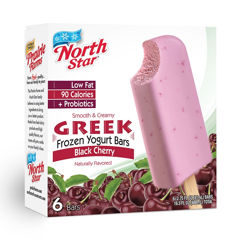 slide 1 of 1, North Star Black Cherry Greek Yogurt Bars, 6 ct; 2.75 fl oz