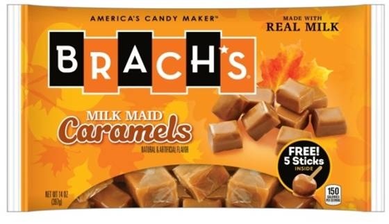 slide 1 of 1, Brach's Milk Maid Caramels Candies with Stick, 12 oz