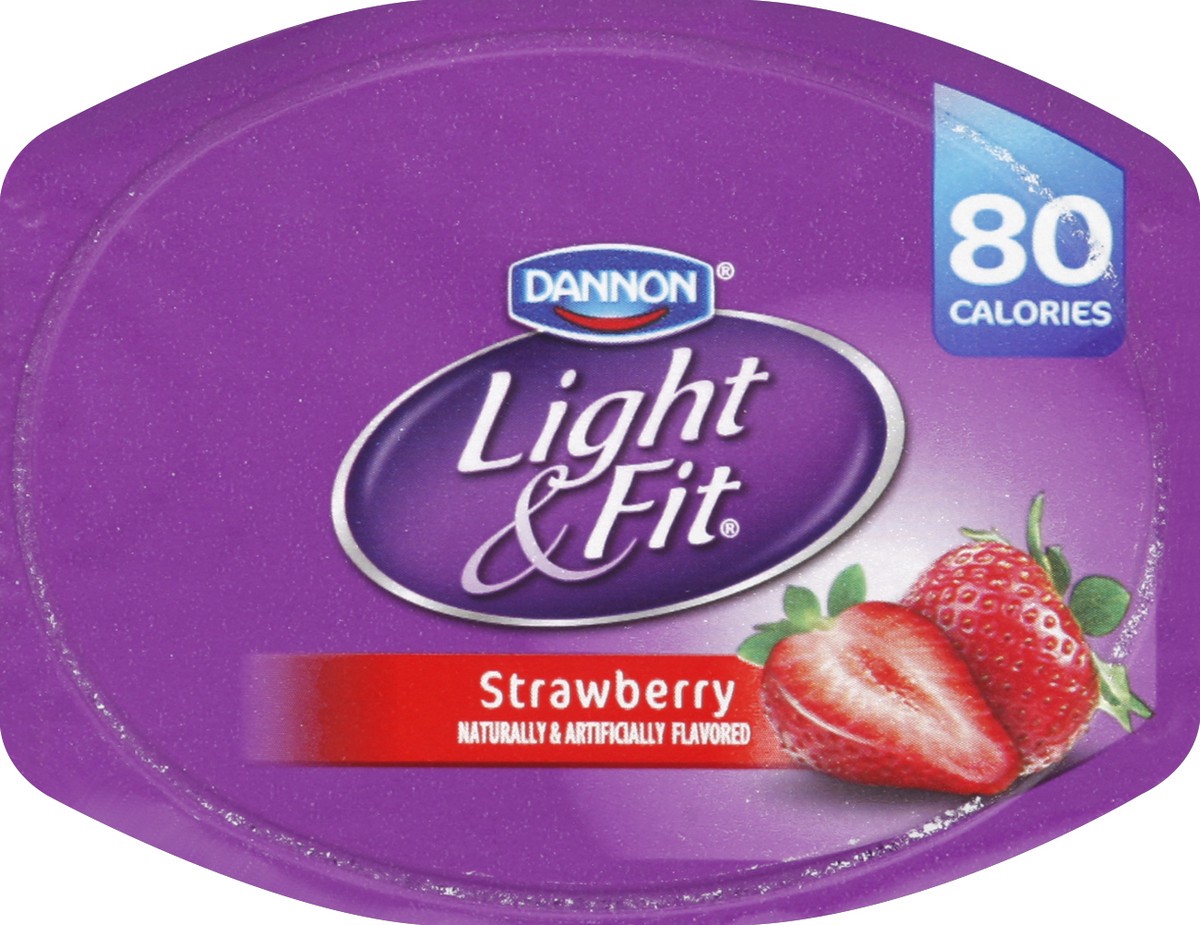 slide 2 of 3, Dannon Light & Fit Strawberry Naturally and Artificially Flavored Non Fat Yogurt, 6 oz