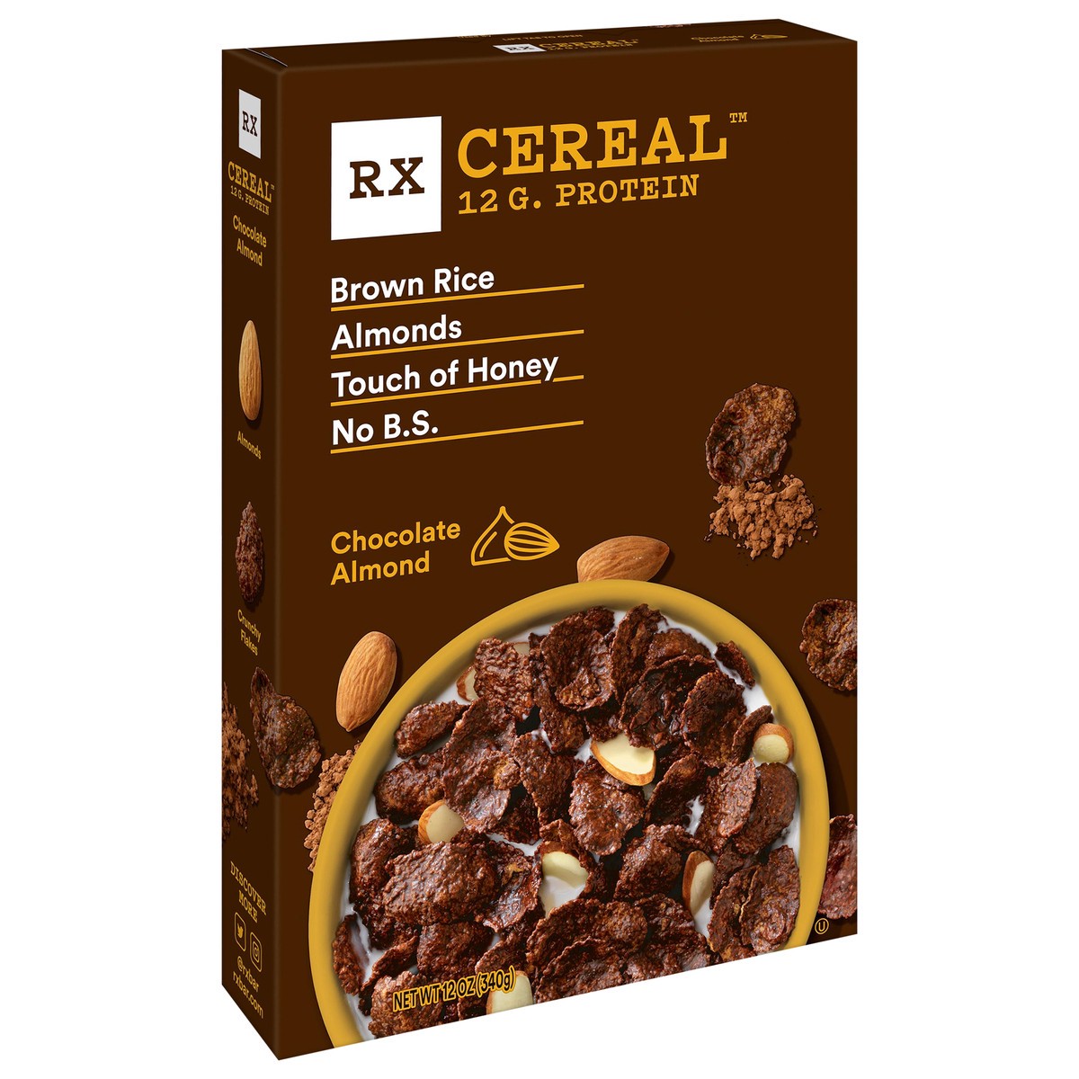 slide 6 of 8, RX Cereal Chocolate Almond, Breakfast Cereal, 12g Protein, 12oz Box, 1 Box, 12 oz