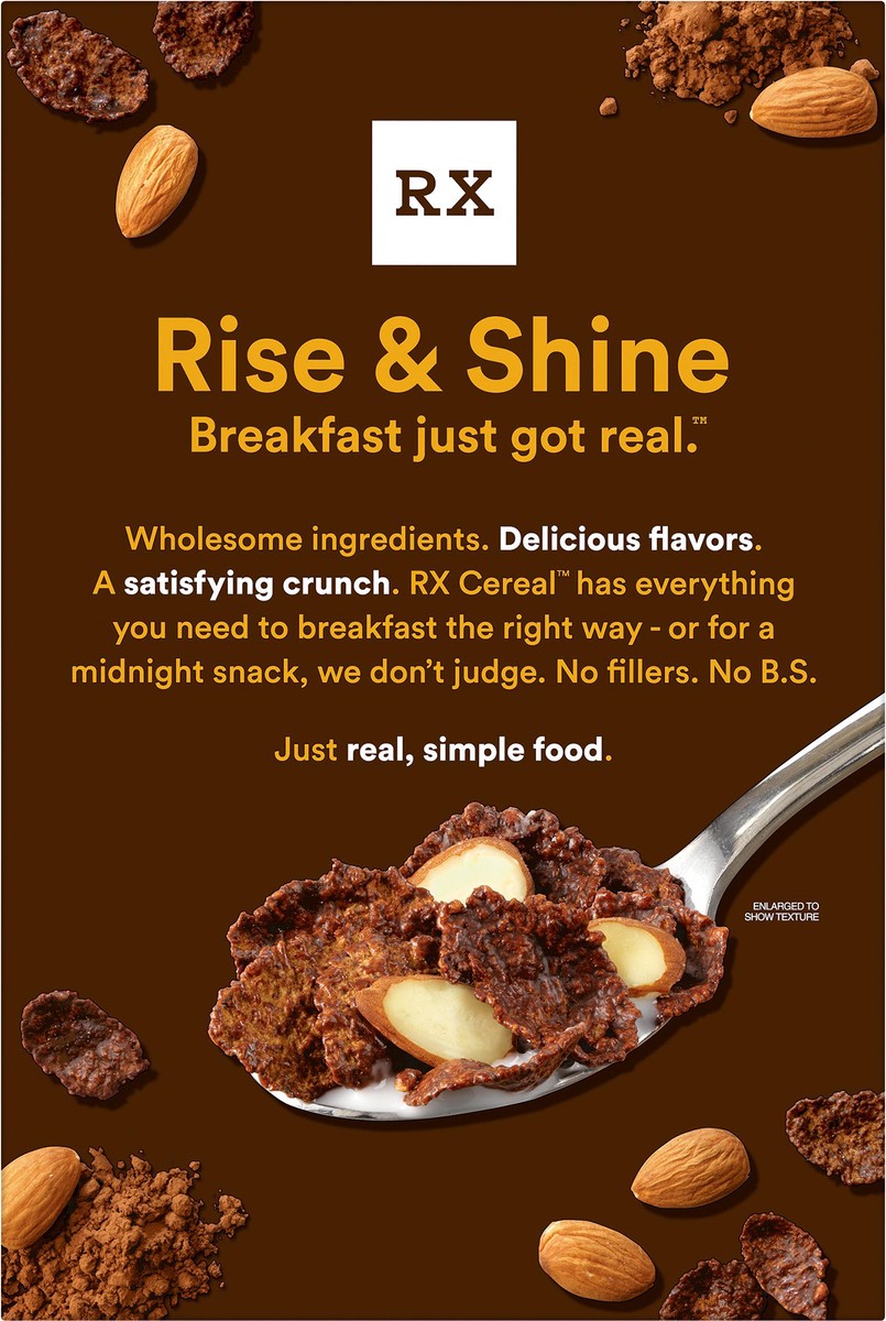 slide 5 of 8, RX Cereal Chocolate Almond, Breakfast Cereal, 12g Protein, 12oz Box, 1 Box, 12 oz