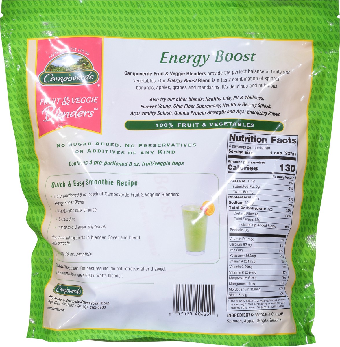 slide 4 of 14, Campoverde Energy Boost Smoothie - 2 lb, 2 lb