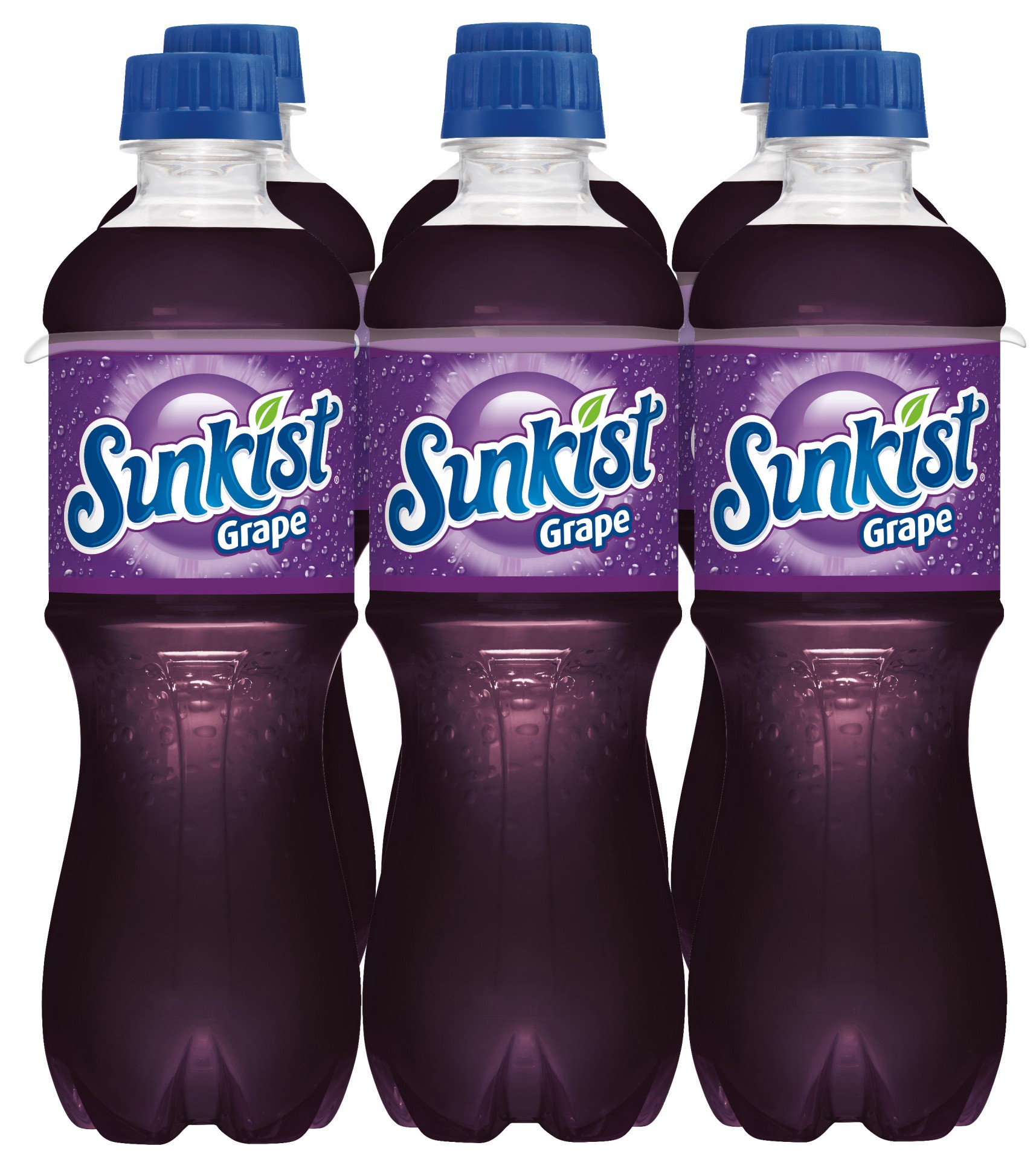 slide 1 of 4, Sunkist Grape Soda, .5 L bottles, 6 pack, 6 ct