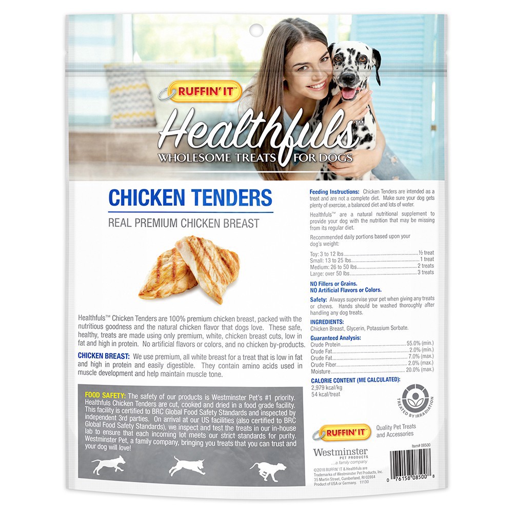 slide 2 of 3, Ruffin' It Healthfuls Wholesome Treats for Dogs, Chicken Tenders, 11 oz