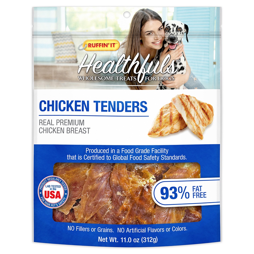 slide 1 of 1, Ruffin' It Healthfuls Wholesome Treats for Dogs, Chicken Tenders, 11 oz