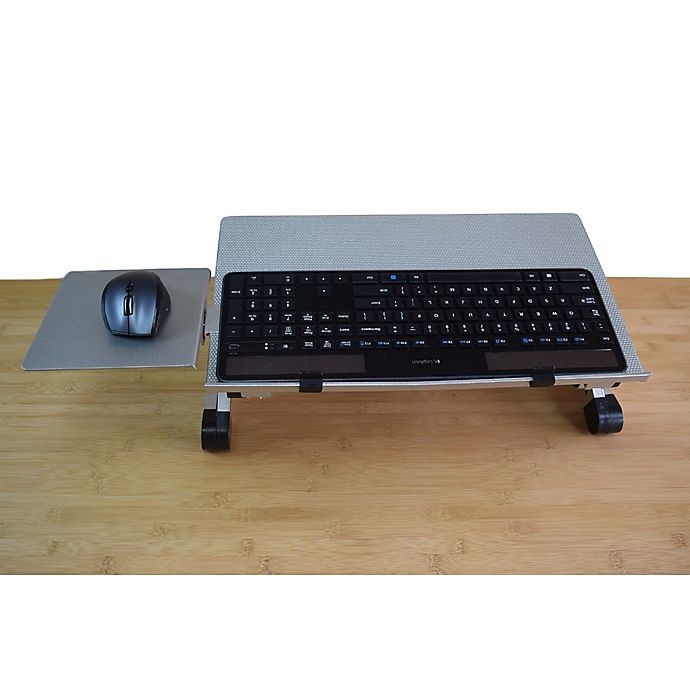 slide 4 of 7, Uncaged Ergonomics WorkEZ Adjustable Keyboard Tray & Mouse Pad - Silver, 1 ct
