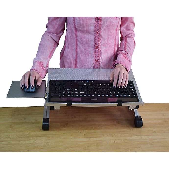 slide 6 of 7, Uncaged Ergonomics WorkEZ Adjustable Keyboard Tray & Mouse Pad - Silver, 1 ct