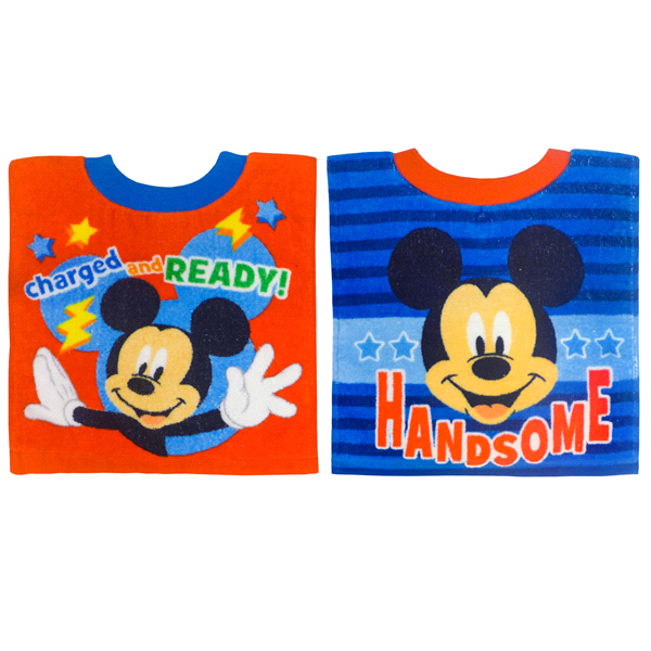 slide 1 of 1, Disney pullover towel bibs, Mickey and Minnie Designs, 2 ct