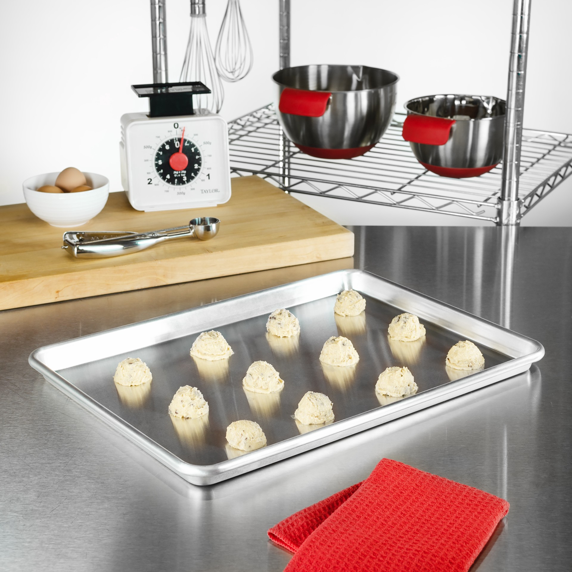 slide 2 of 4, Fat Daddio's Proseries Bakeware Natural Aluminum Half Sheet Pan, 13 in x 18 in x 1 in