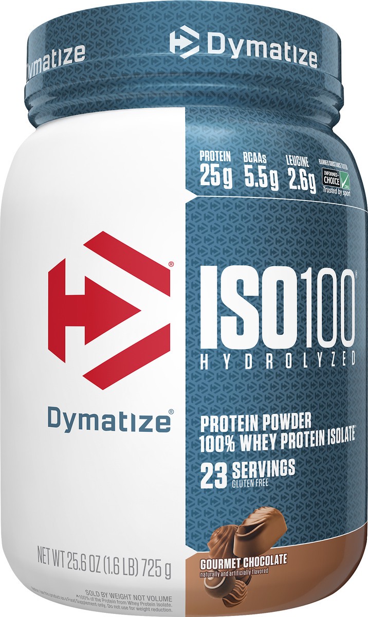 slide 8 of 8, Dymatize Hydrolyzed Gourmet Chocolate Protein Powder 25.6 oz, 1.6 lb