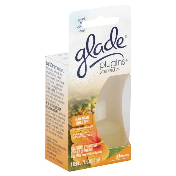 slide 1 of 1, Glade Scented Oil Refill, Hawaiian Breeze, 1 ct