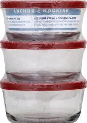 Anchor Hocking 2 Cup Container + Lid - 3 ct