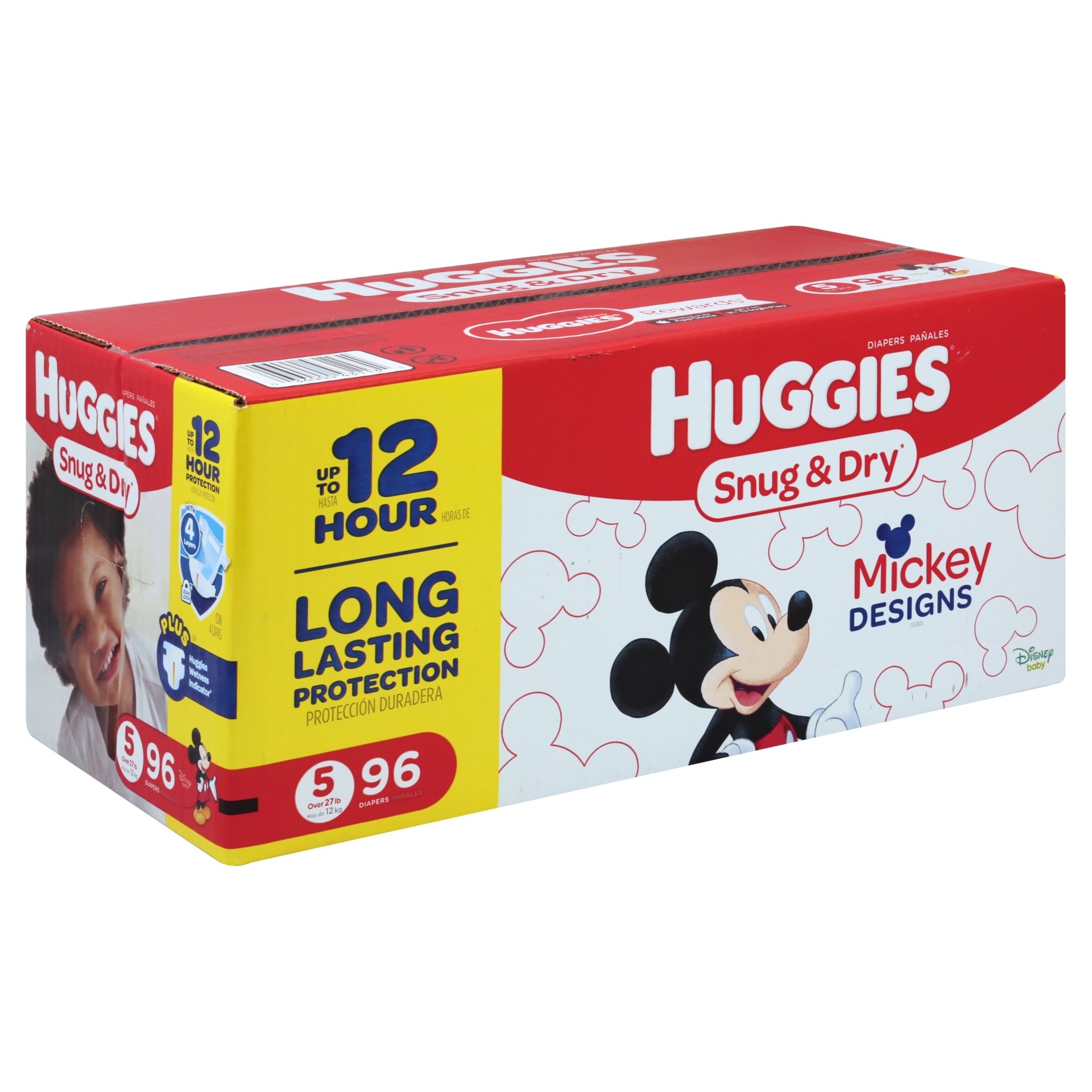 slide 1 of 3, Huggies Snug & Dry Super Pack Diapers Size 5, 96 ct