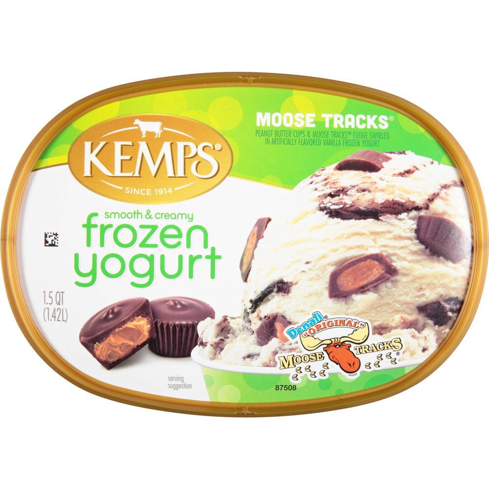 slide 3 of 12, Kemps Moose Tracks Peanut Butter Cups Frozen Yogurt, 1.5 qt