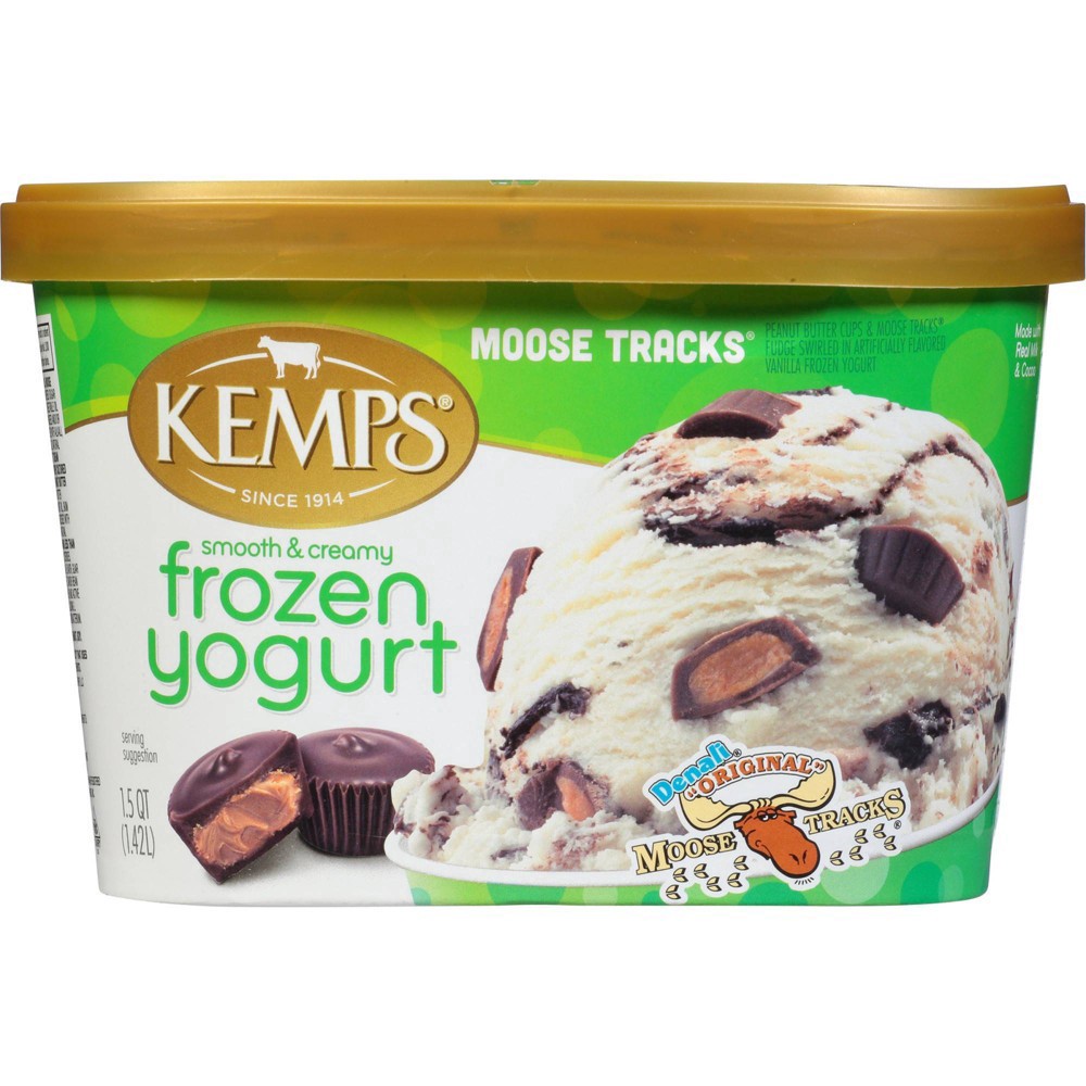 slide 6 of 12, Kemps Moose Tracks Peanut Butter Cups Frozen Yogurt, 1.5 qt