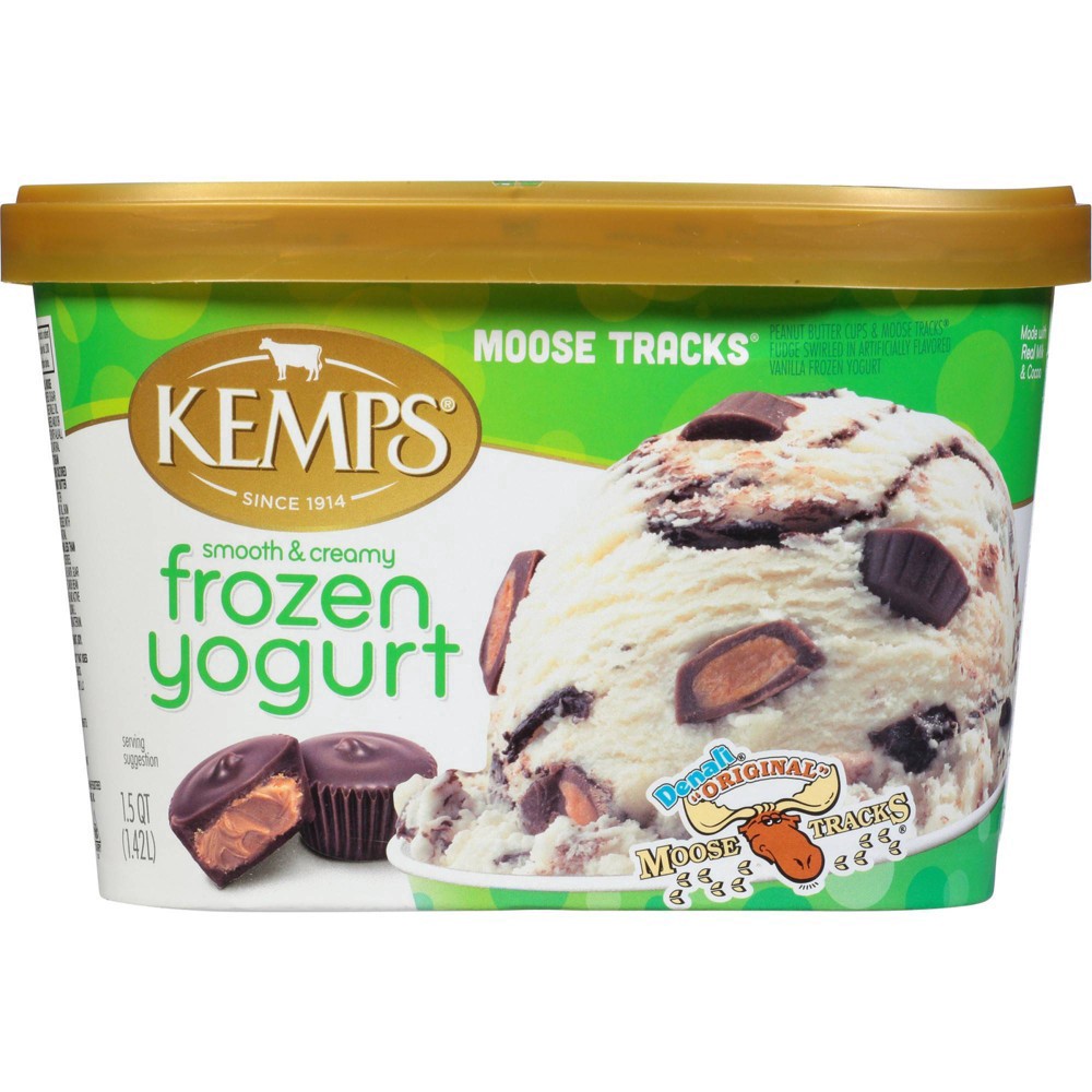 slide 4 of 12, Kemps Smooth & Creamy Moose Tracks Frozen Yogurt - 1.5 qt., 1.5 qt