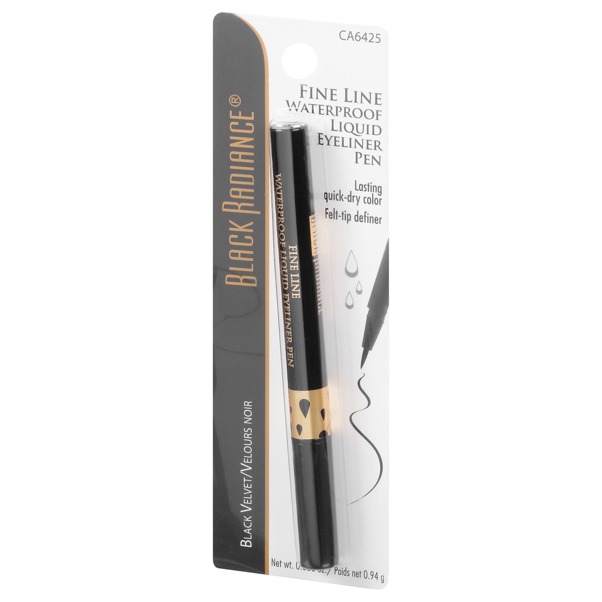 slide 7 of 9, Black Radiance Black Velvet CA6425 Fine Line Waterproof Liquid Eyeliner Pen 0.033 oz, 0.03 oz