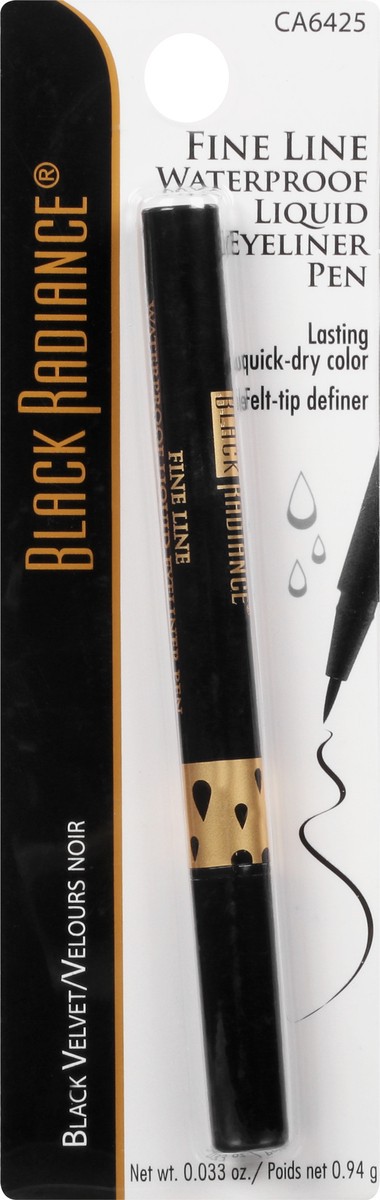 slide 4 of 9, Black Radiance Black Velvet CA6425 Fine Line Waterproof Liquid Eyeliner Pen 0.033 oz, 0.03 oz