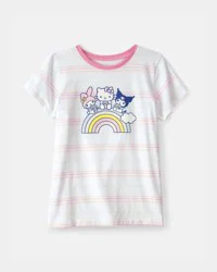Carters Girls Hello Kitty® Striped Graphic Tee - White White 4
