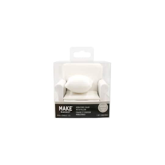 slide 1 of 3, Mini White Chair With Pillow By Make Market, 3 in x 3 in