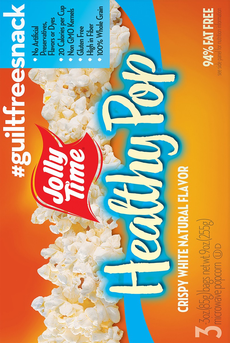 slide 2 of 10, Jolly Time Healthy Pop Microwave Popcorn 3 - 3 oz Bags, 9 oz