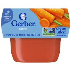 Gerber 1st Foods Natural for Baby Carrot Baby Food, 2-2 oz Tubs