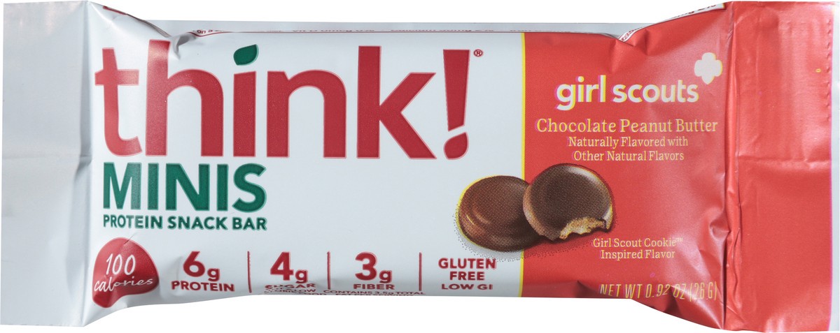 slide 9 of 13, think! Girl Scouts Chocolate Peanut Butter Protein Snack Bar Minis 0.92 oz, 0.92 oz