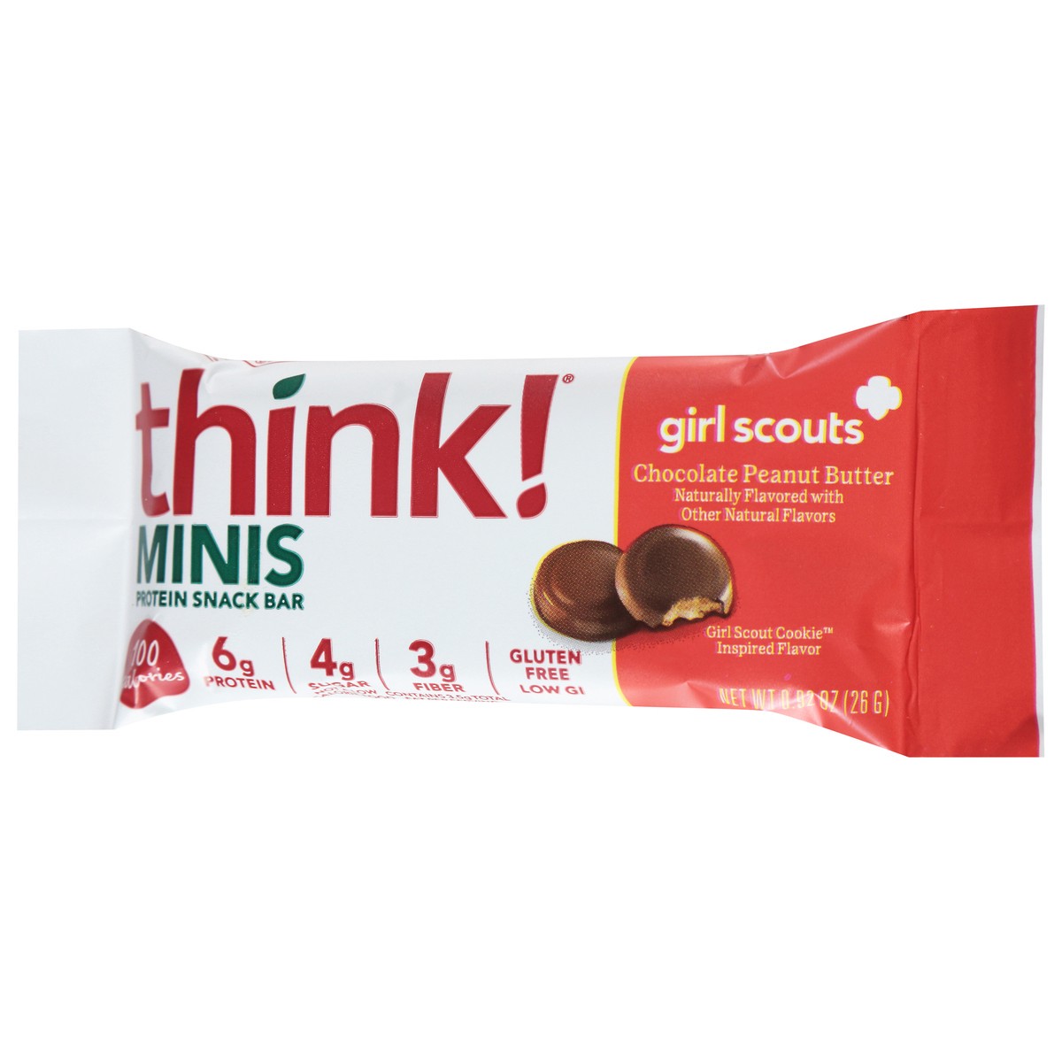 slide 4 of 13, think! Girl Scouts Chocolate Peanut Butter Protein Snack Bar Minis 0.92 oz, 0.92 oz