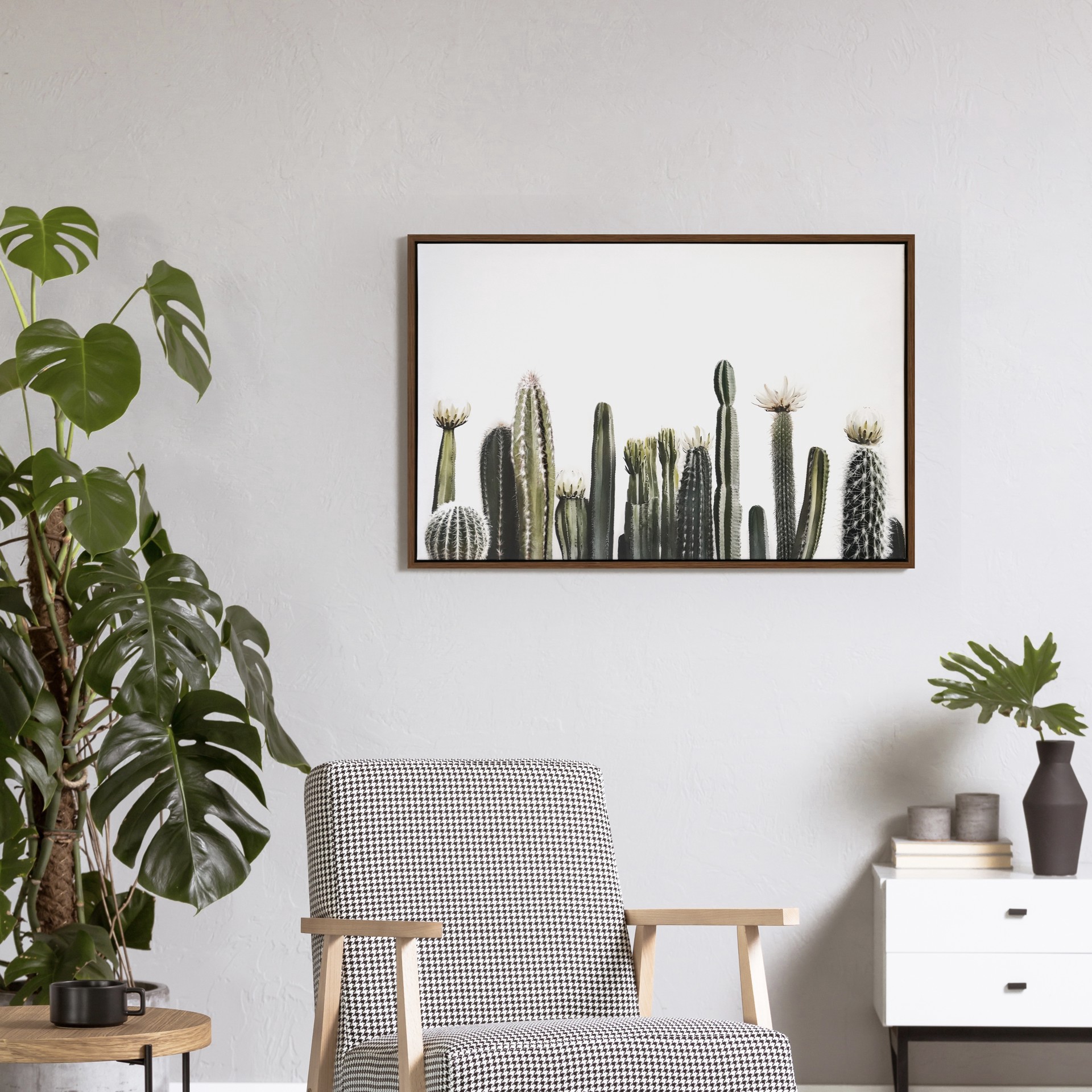 slide 4 of 5, 24" Cacti On White Background Wall Canvas By Ashland, 24 in x 16 in