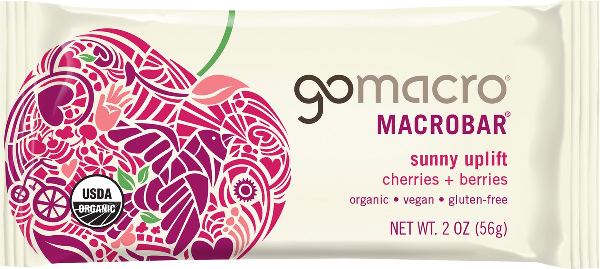 slide 11 of 11, GoMacro Organic Vegan Cherries & Berries Macrobar, 2 oz