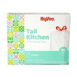 Tall Kitchen Drawstring Trash Bags, 13 Gallon