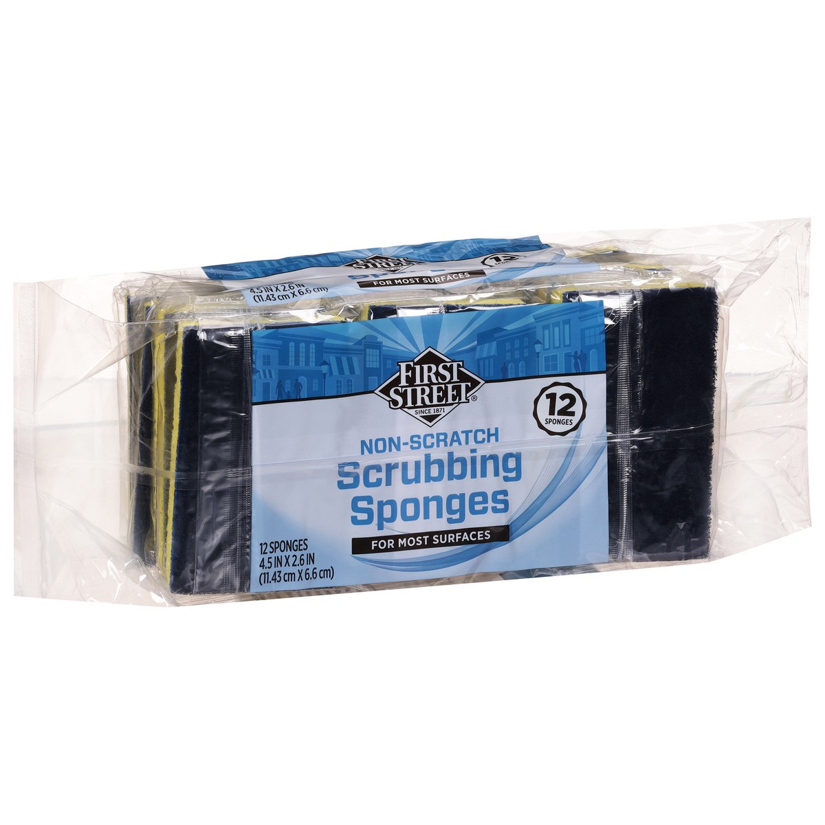 slide 10 of 12, First Street No Scratch Cellulose Scrub Sponge, 12 ct