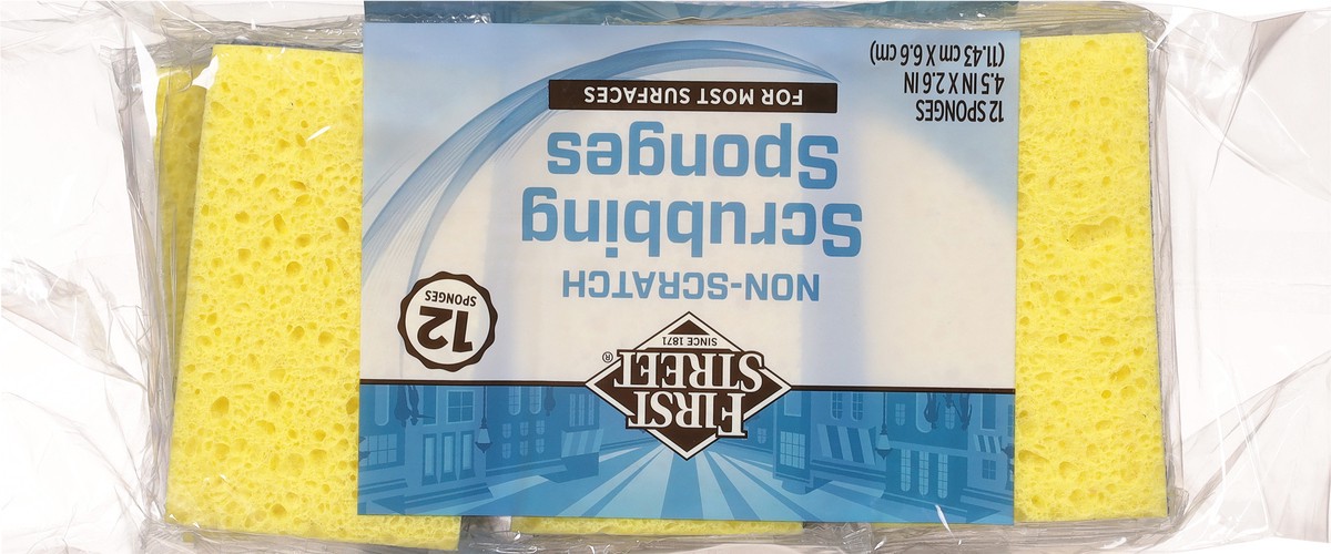 slide 4 of 12, First Street No Scratch Cellulose Scrub Sponge, 12 ct