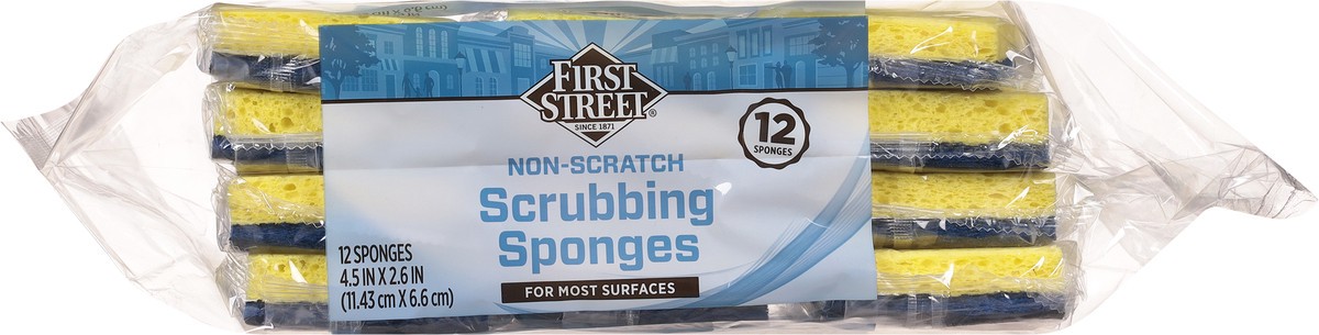 slide 3 of 12, First Street No Scratch Cellulose Scrub Sponge, 12 ct