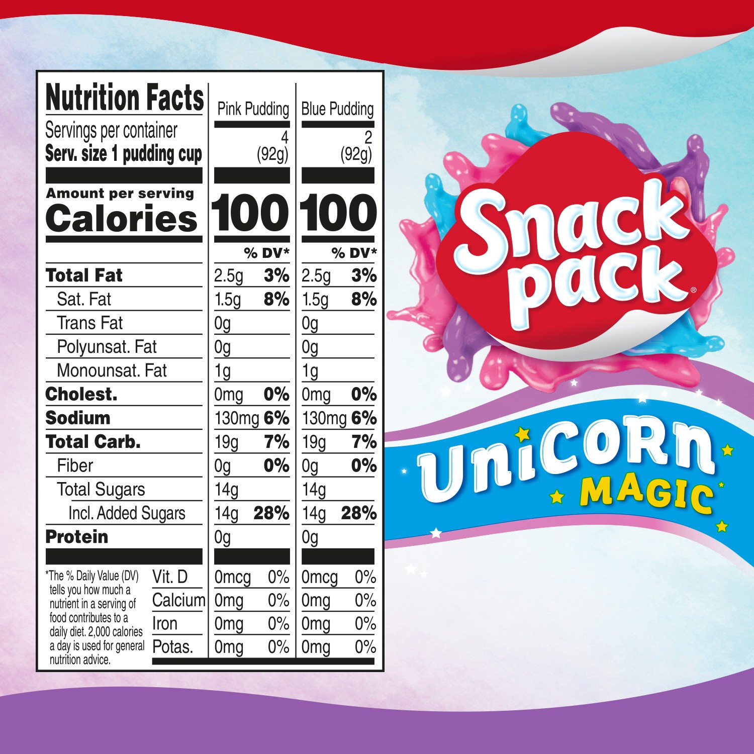 slide 5 of 5, Snack Pack Unicorn Magic Pudding 6 - 3.25 oz Cups, 6 ct