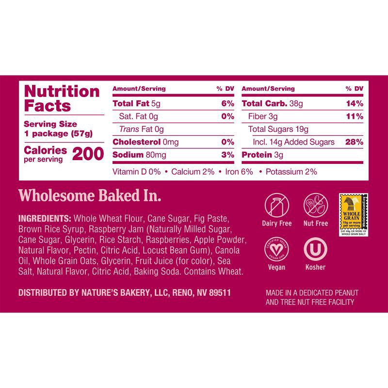 slide 2 of 5, Nature's Bakery Raspberry Fig Bars, 18 ct; 2 oz