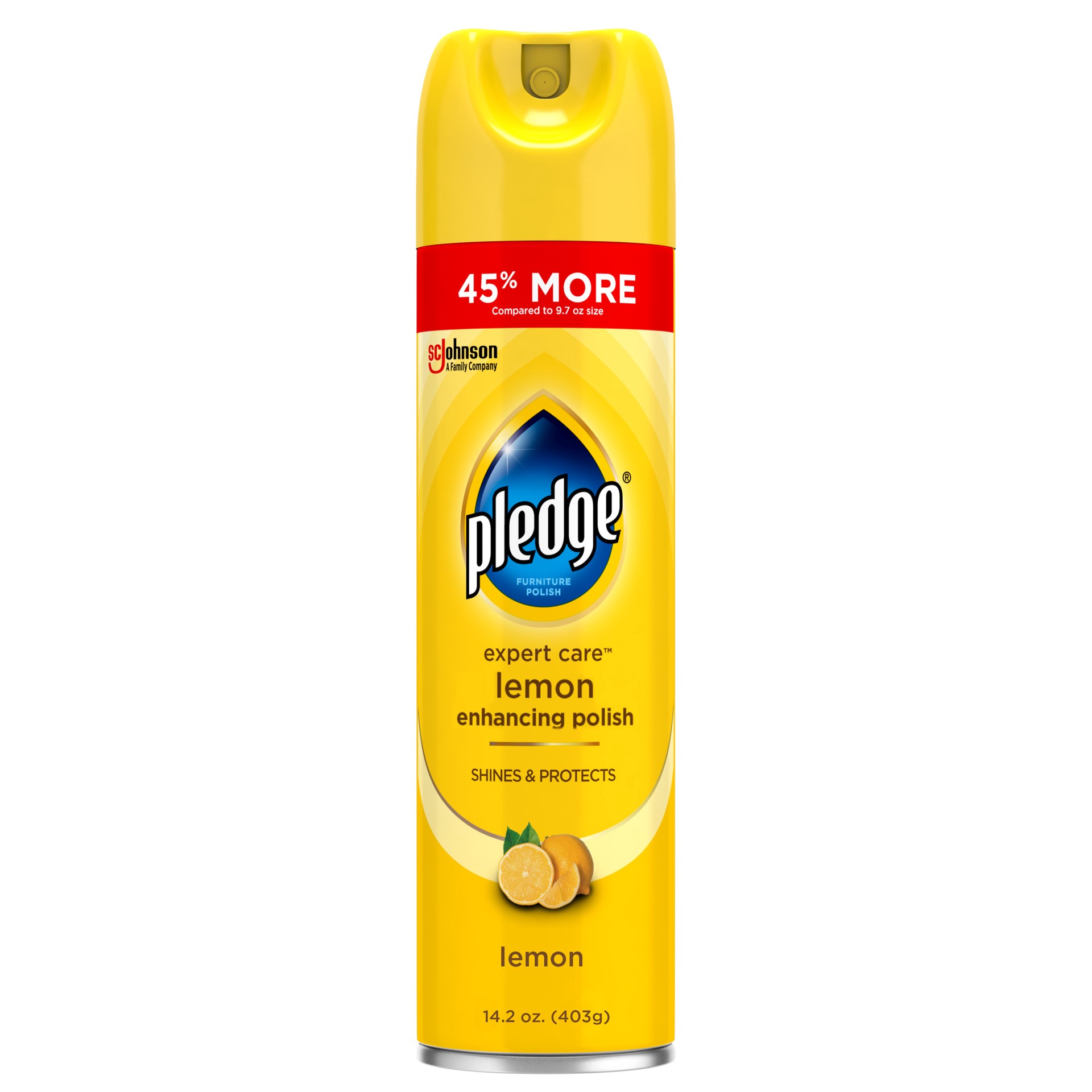slide 4 of 5, Pledge Expert Care™, Wood Polish Shines and Protects, Lemon Enhancing, Aerosol, 14.2 oz, 14.2 oz