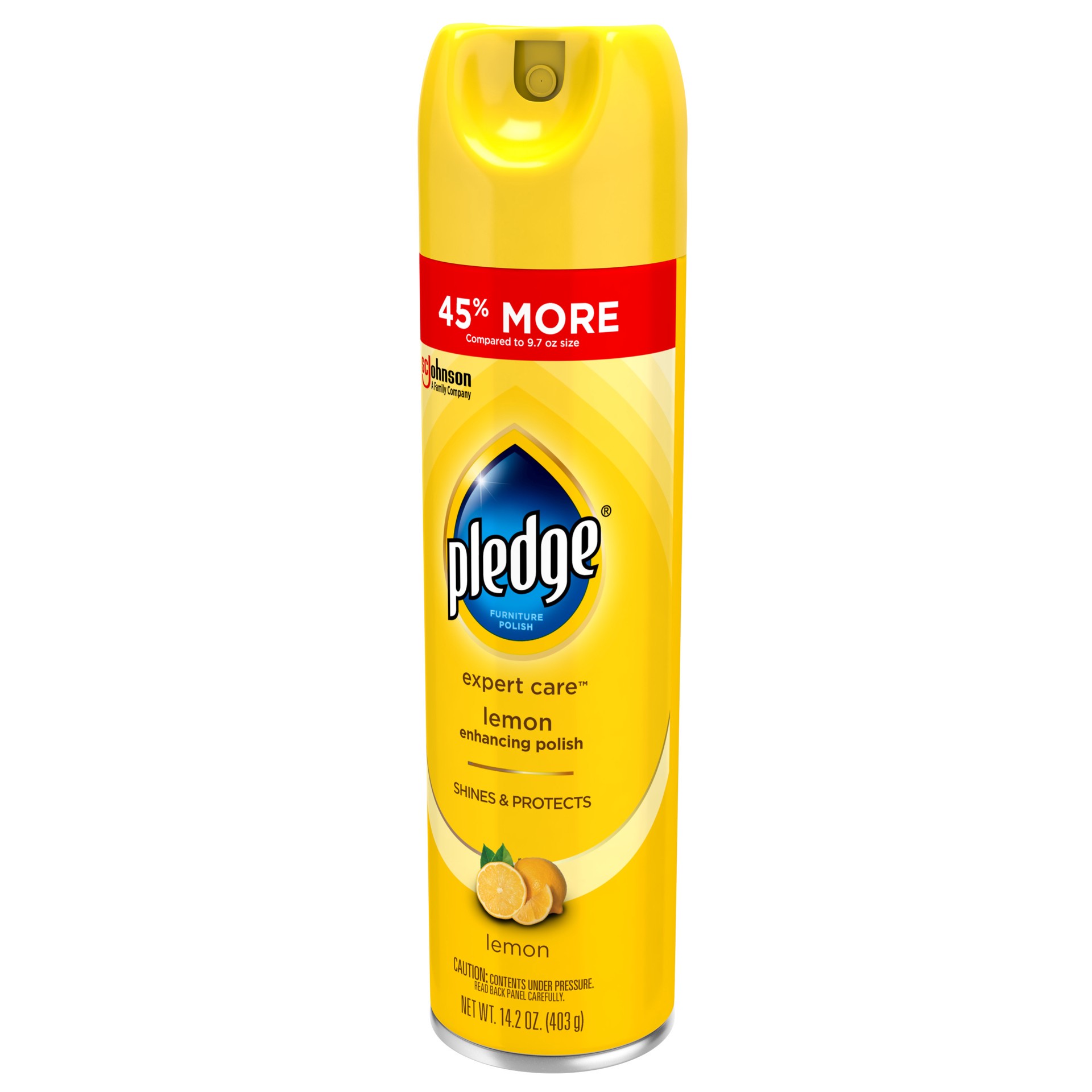 slide 3 of 5, Pledge Expert Care™, Wood Polish Shines and Protects, Lemon Enhancing, Aerosol, 14.2 oz, 14.2 oz