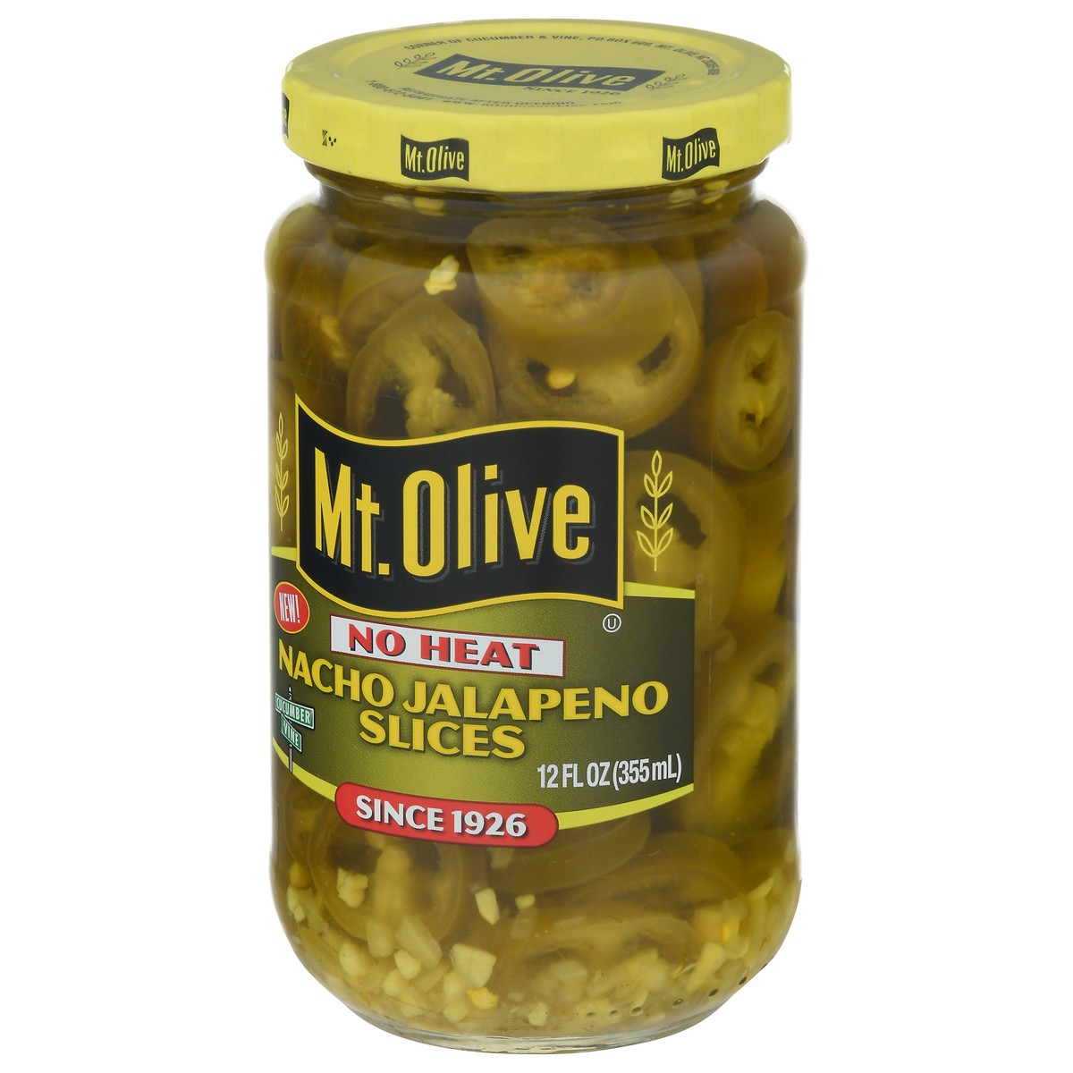 slide 3 of 11, Mt. Olive No Heat Nacho Jalapeno Slices Pickles 12 fl oz, 12 fl oz
