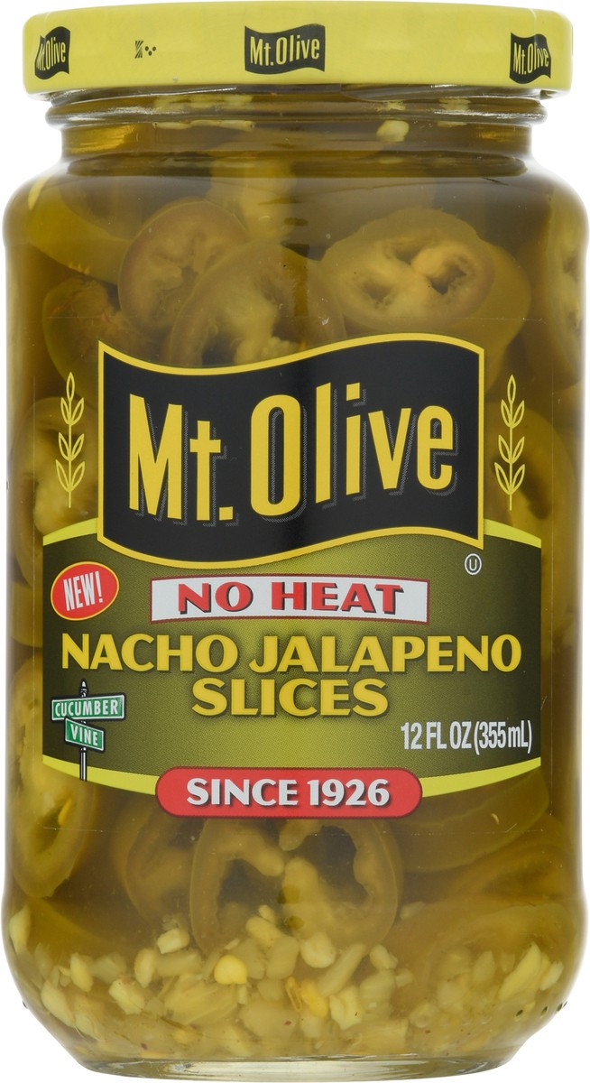 slide 11 of 11, Mt. Olive No Heat Nacho Jalapeno Slices Pickles 12 fl oz, 12 fl oz