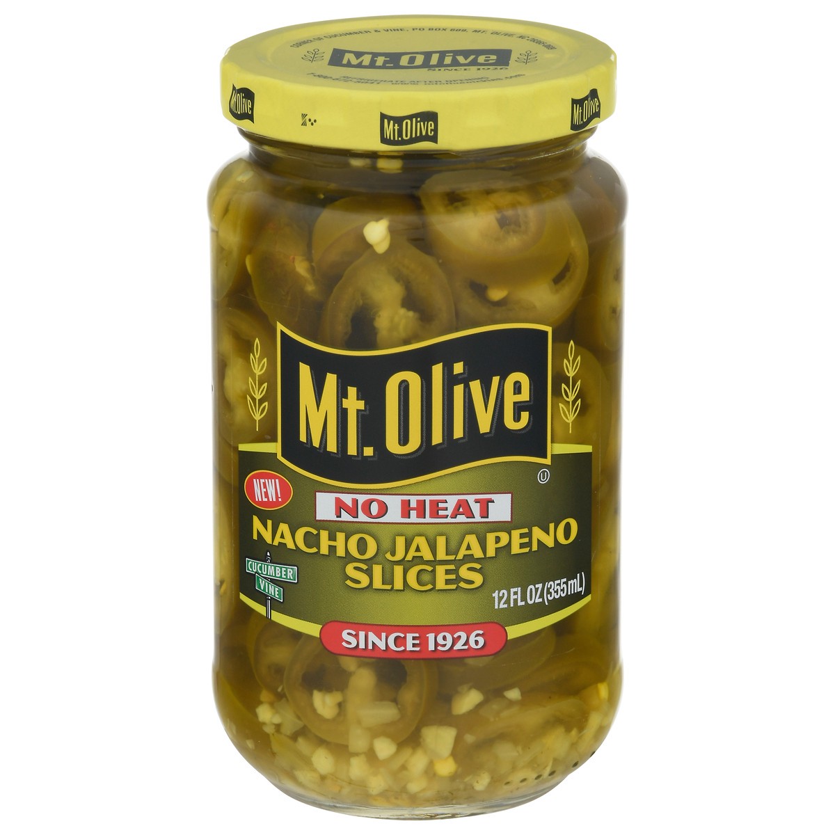 slide 8 of 11, Mt. Olive No Heat Nacho Jalapeno Slices Pickles 12 fl oz, 12 fl oz