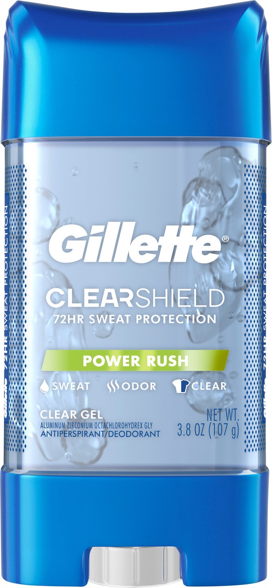 slide 2 of 3, Gillette Antiperspirant and Deodorant for Men, Clear Gel, Power Rush, 3.8oz, 3.8 oz