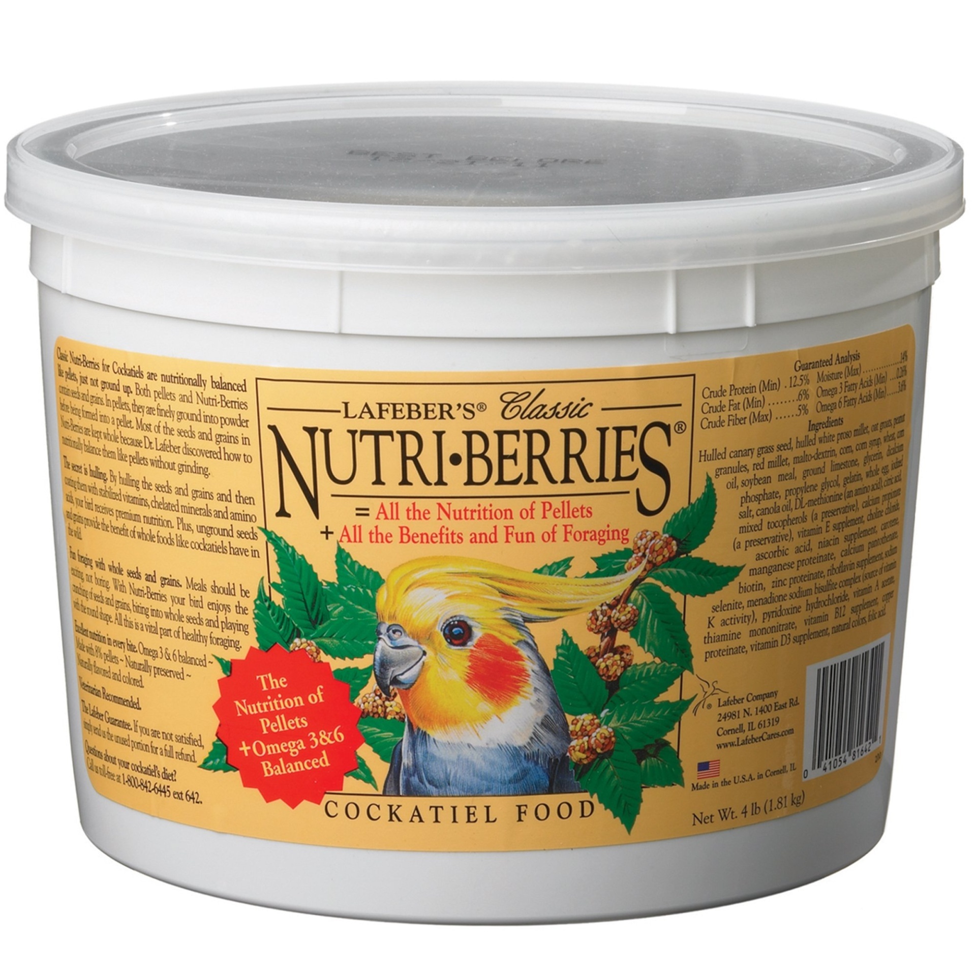 slide 1 of 1, Lafeber's Nutri-Berries Cockatiel Food, 4 lb