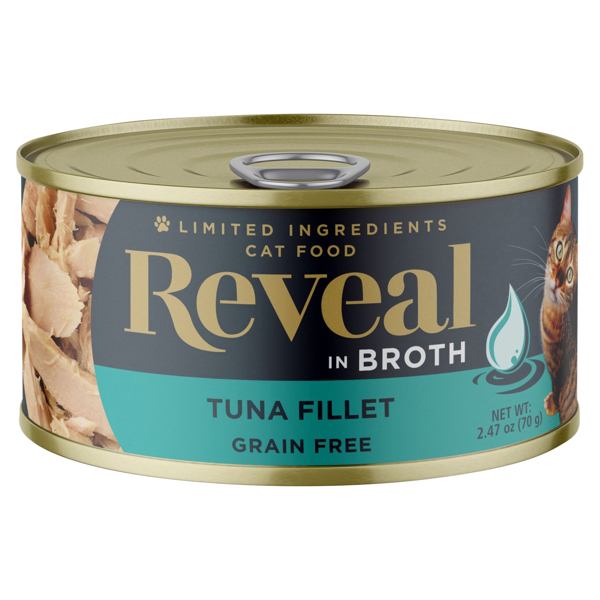 slide 1 of 1, Reveal Pet Food Natural Limited Ingredient Grain Free Tuna Fillet in Broth Wet Cat Food - 2.47oz, 