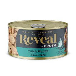 Reveal Natural Wet Cat Food, Tuna Fillet in Broth, 2.47 oz Can